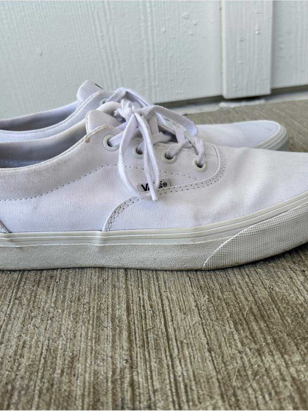 Vans White Canvas Low-Top Sneakers